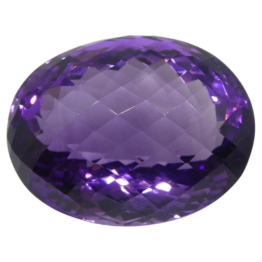 40.48 Ct Oval Checkerboard Amethyst For Sale