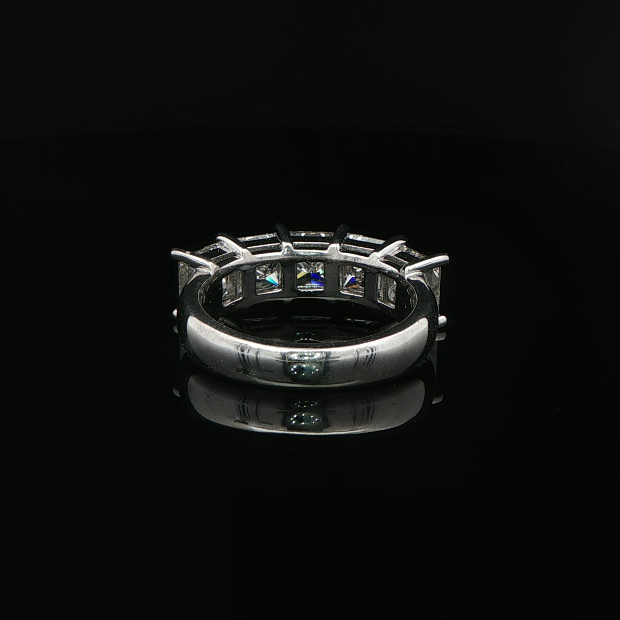 4.04CTW. Bandeau en platine avec diamant taille princesse certifié GIA en vente 6