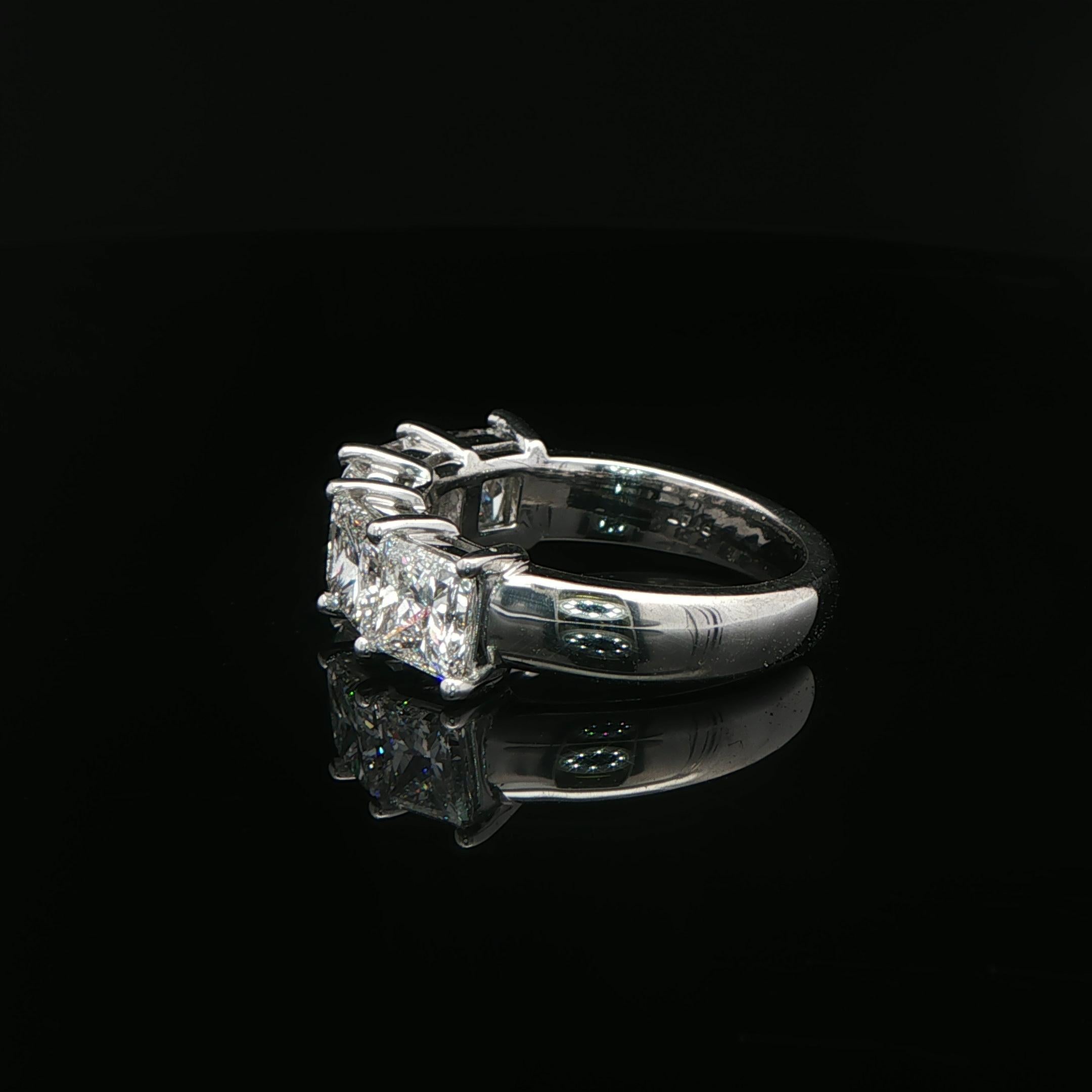 4.04CTW. Bandeau en platine avec diamant taille princesse certifié GIA en vente 7