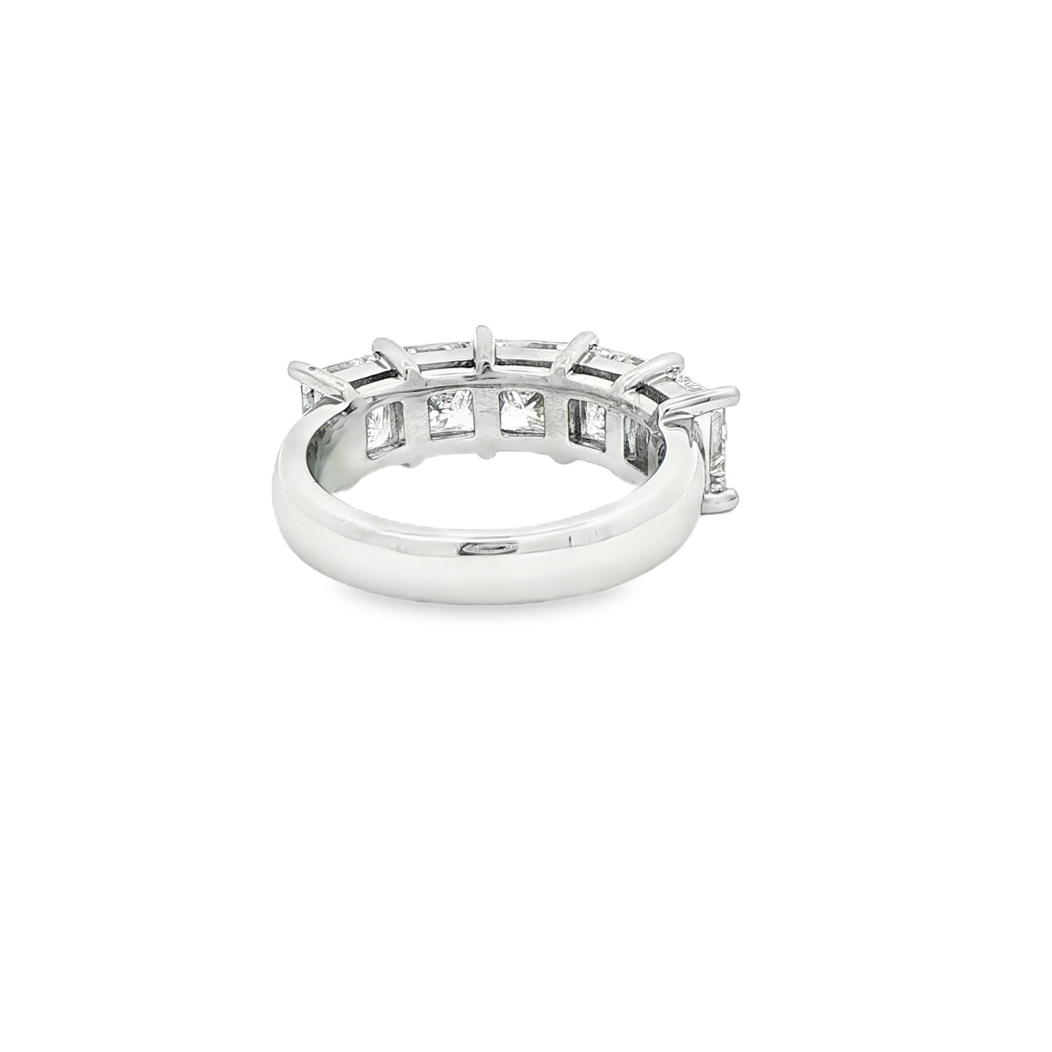 4.04CTW. Bandeau en platine avec diamant taille princesse certifié GIA Pour femmes en vente