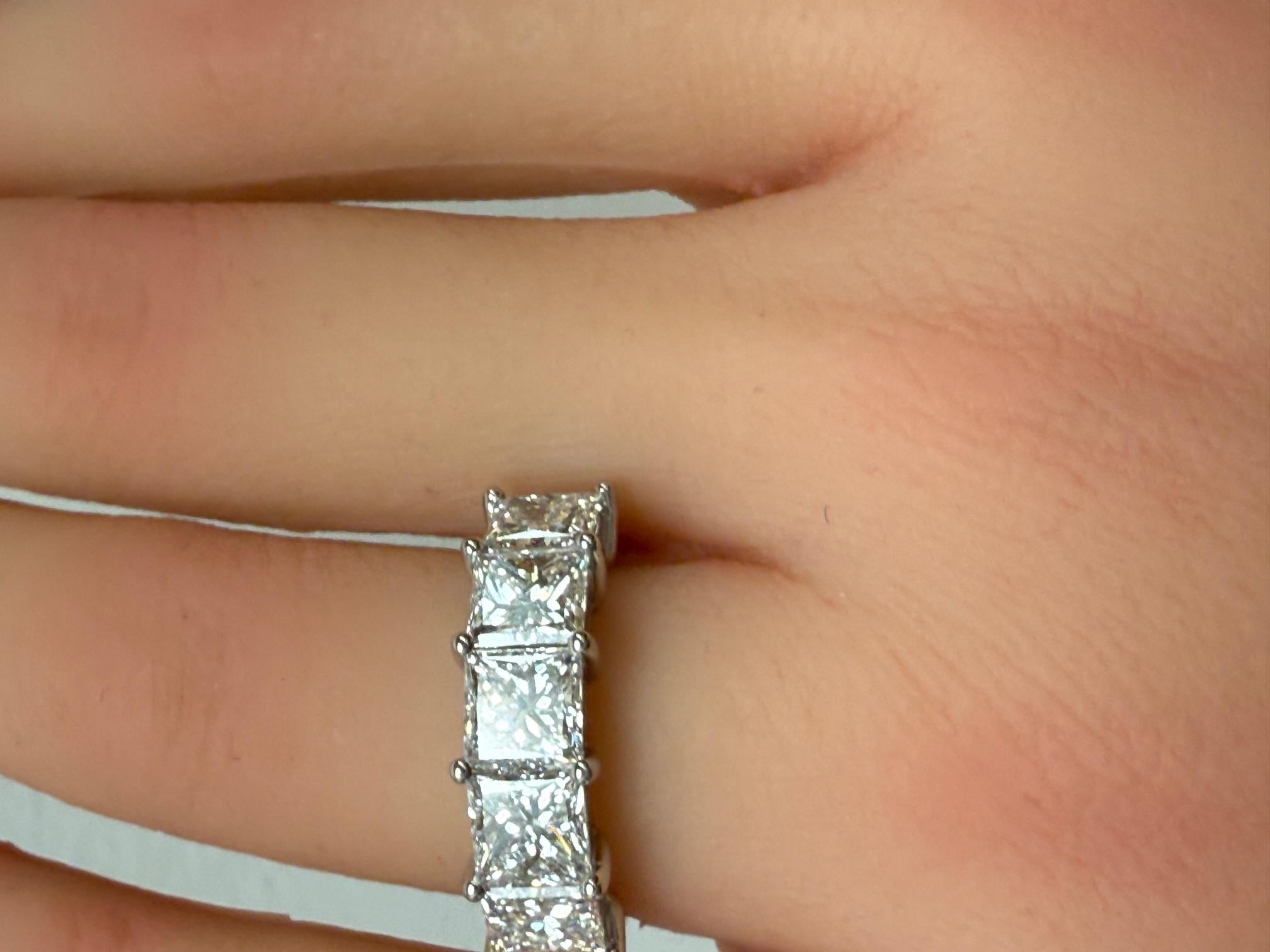 4.04CTW. Bandeau en platine avec diamant taille princesse certifié GIA en vente 4