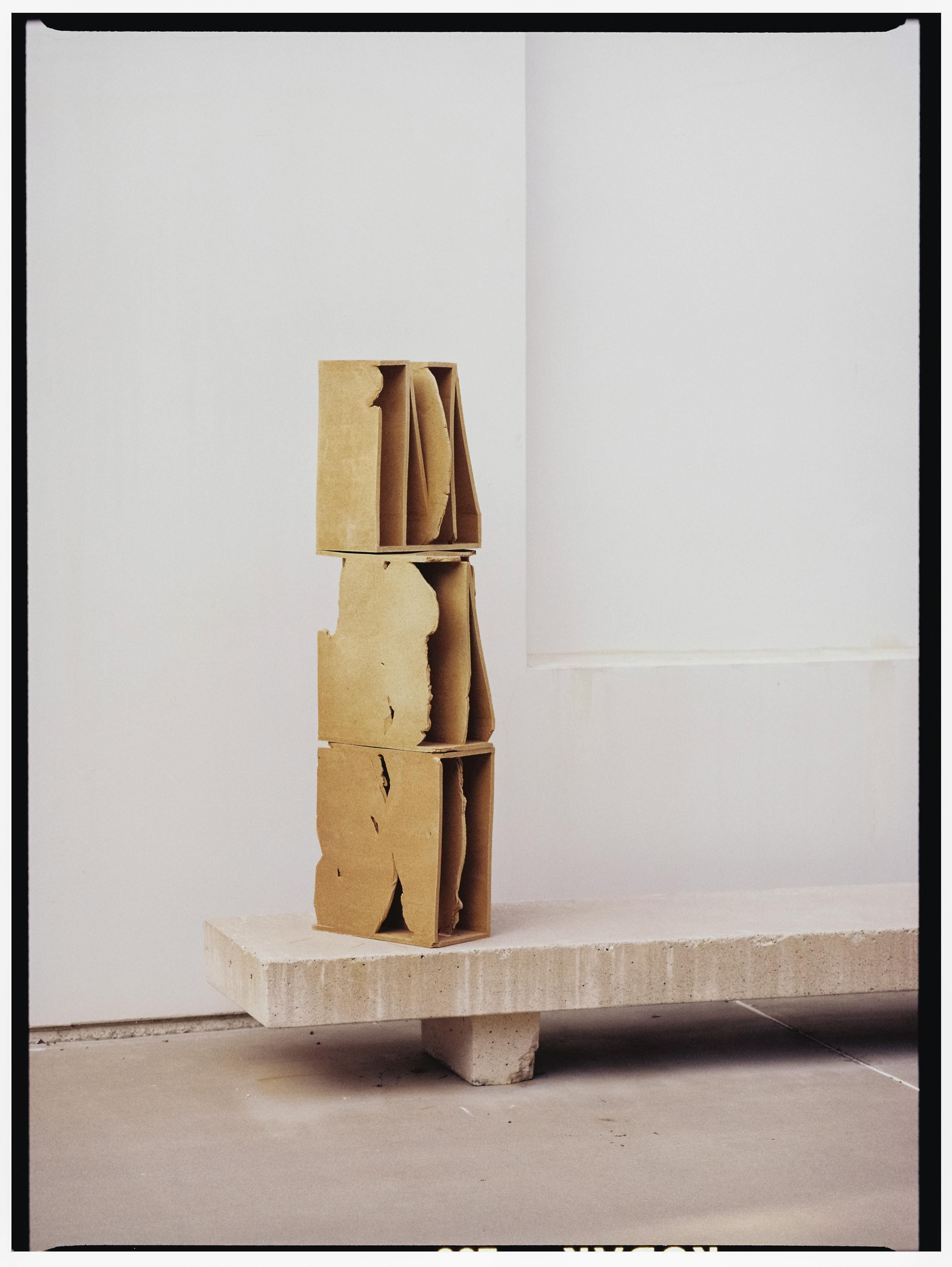 Bookcase Modular Clay Blocks Unique Piece Handcrafted 405–A by Turbina studio For Sale 7