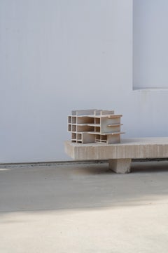 Storage Piece Biege Clay Blocks Handcrafted 405–B by Turbina Studio