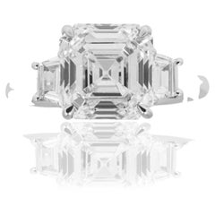 4.05 Carat Asscher Diamond Ring Brilliant White 18K Gold Effortless Elegance