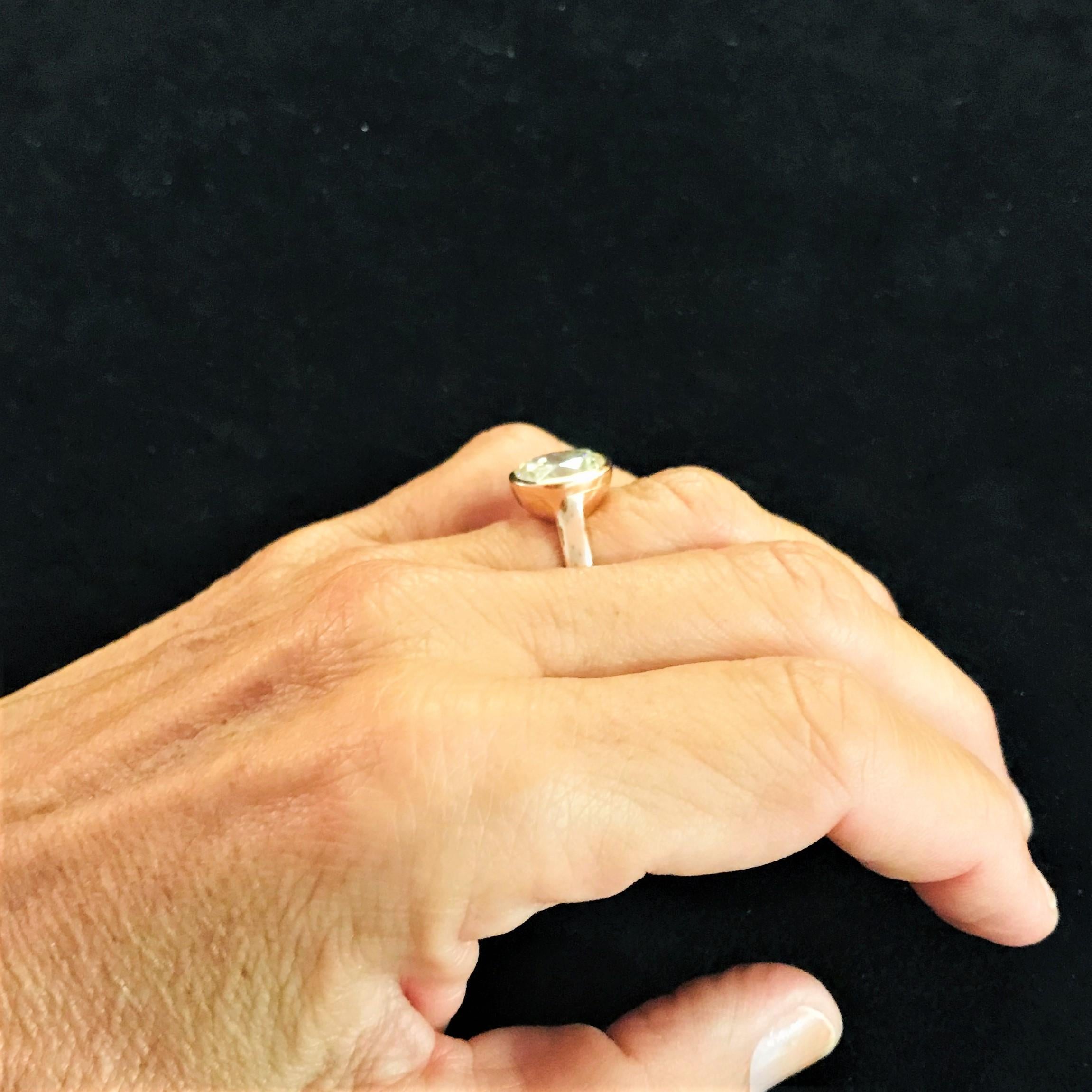 4.05 Carat Cushion Cut Yellow Diamond 18 Karat Pink Gold Engagement Ring For Sale 1