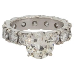 Nature bague de fiançailles éternité diamant taille ronde et brillante 14 carats en stock