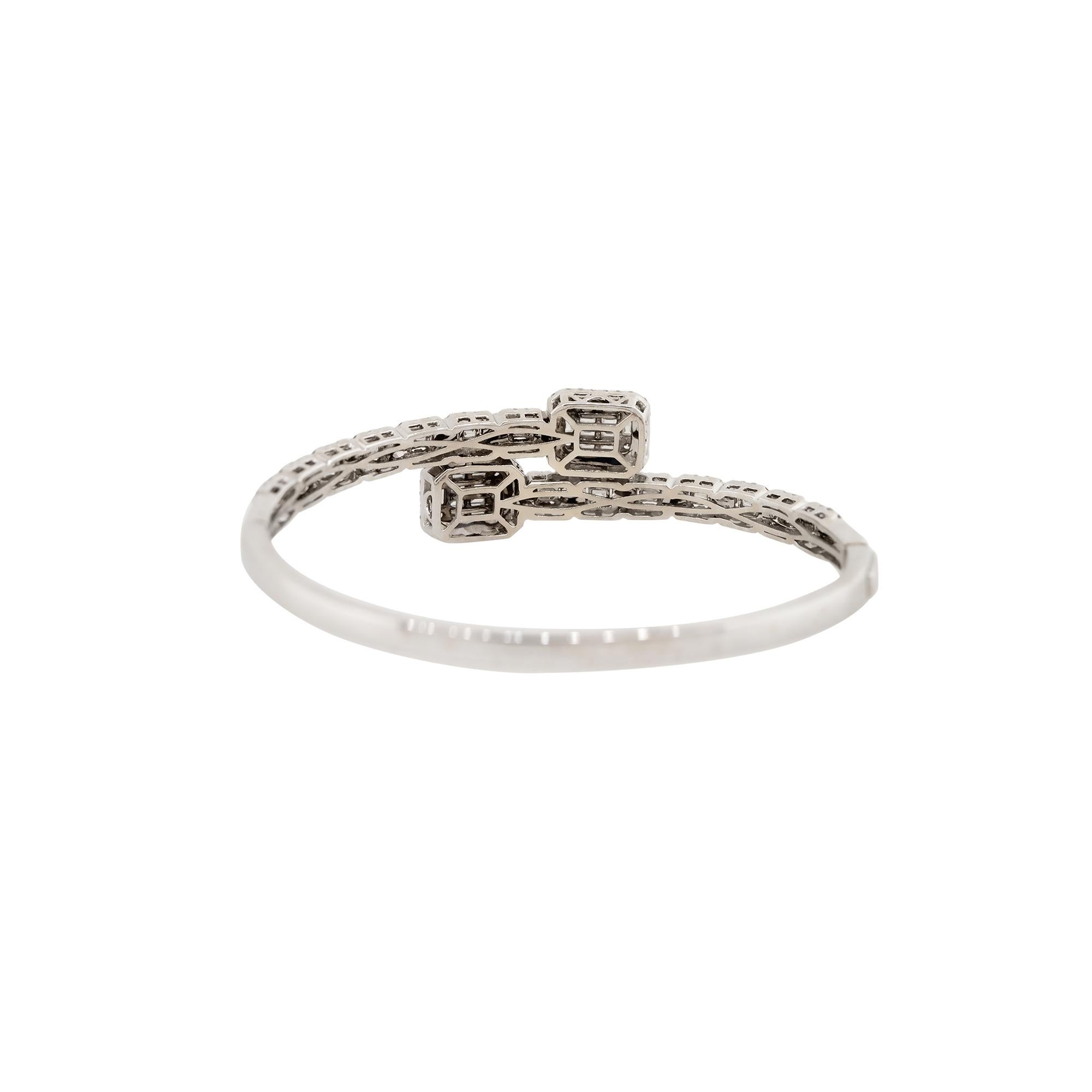  Bracelet manchette bypass en or 14 carats avec diamants multiformes de 4,05 carats Pour femmes 