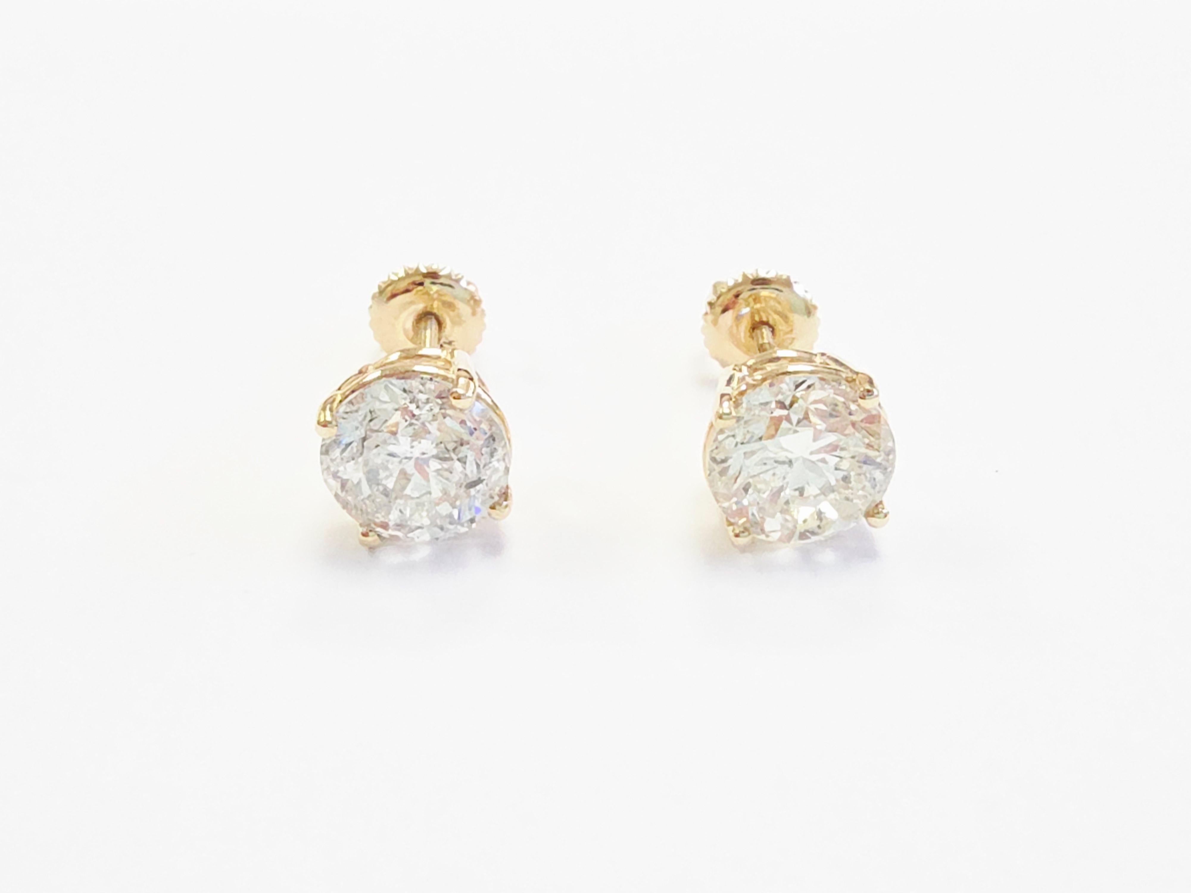 4.05 Quilates Diamante Redondo Brillante Natural Oro Amarillo 14 Kilates Corte redondo en venta