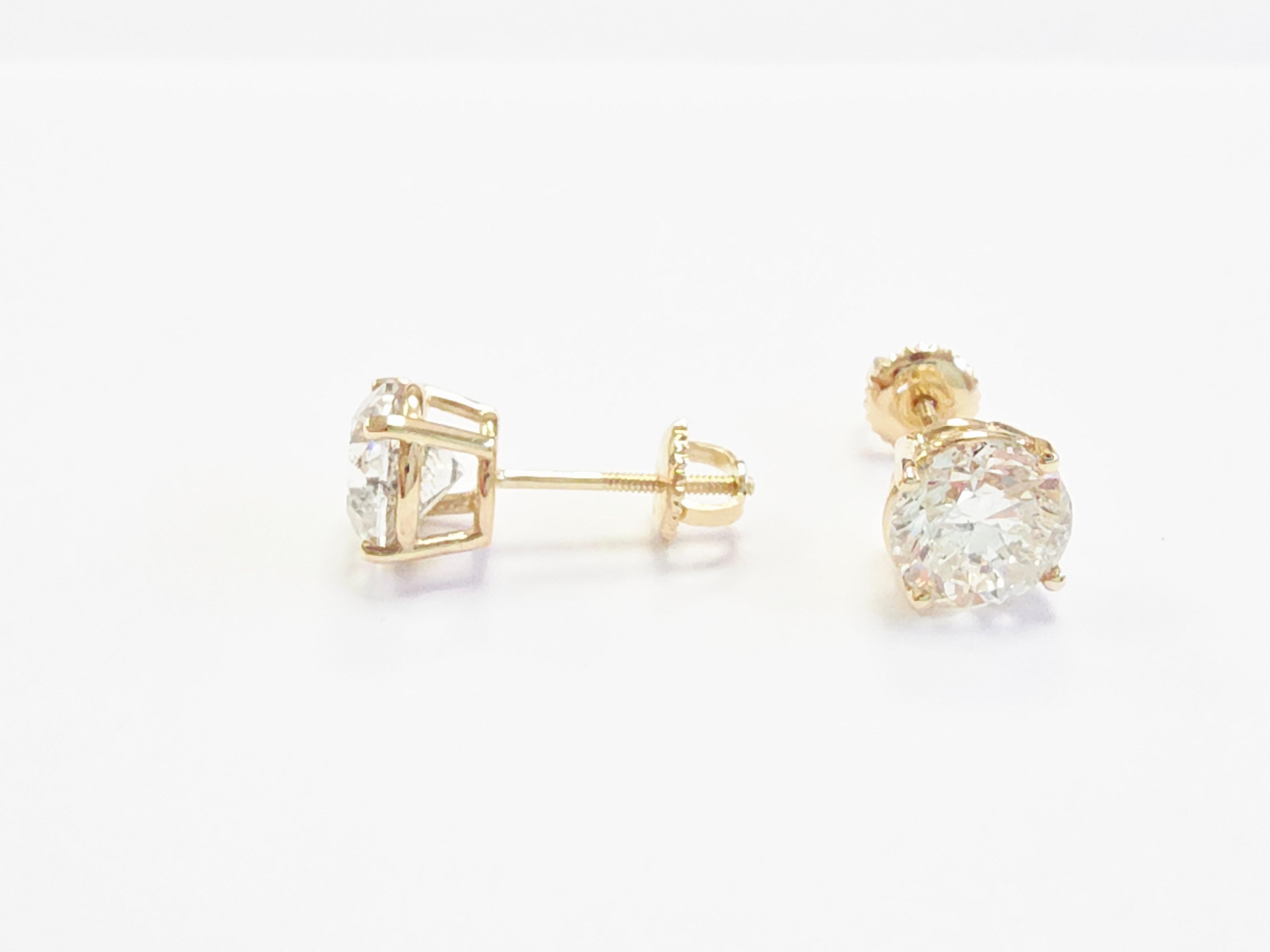 4.05 Quilates Diamante Redondo Brillante Natural Oro Amarillo 14 Kilates en Nuevo estado para la venta en Great Neck Plaza, NY