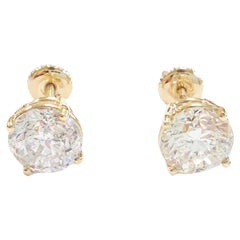 4.05 Quilates Diamante Redondo Brillante Natural Oro Amarillo 14 Kilates