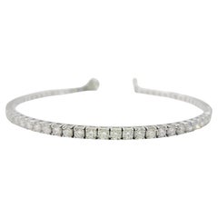 4 Karat natürliches Diamant-Tennisarmband aus 14 Karat Weißgold