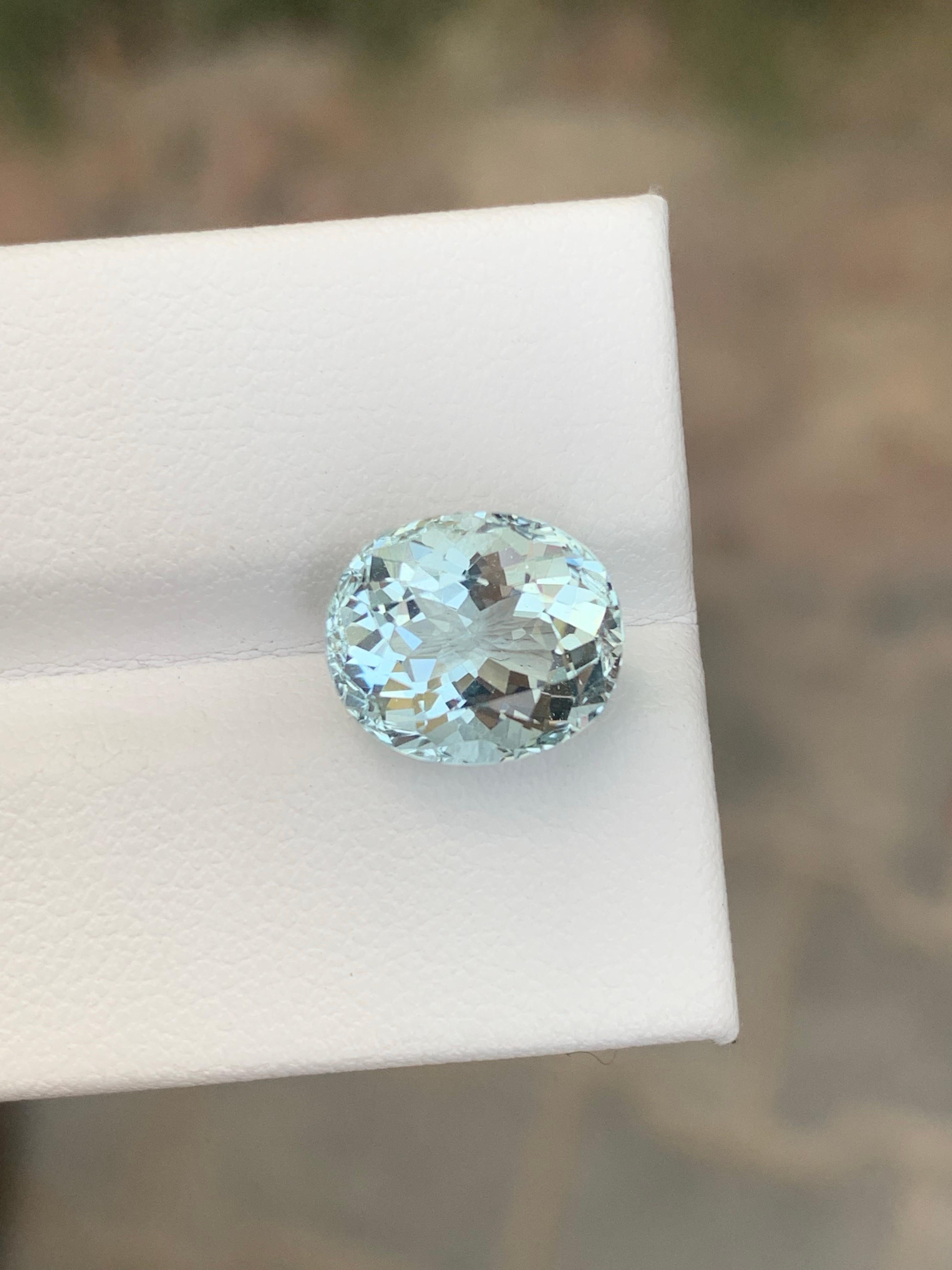 4.05 Karat natürlicher loser Aquamarin Ovalform Edelstein aus Nigeria im Angebot 5