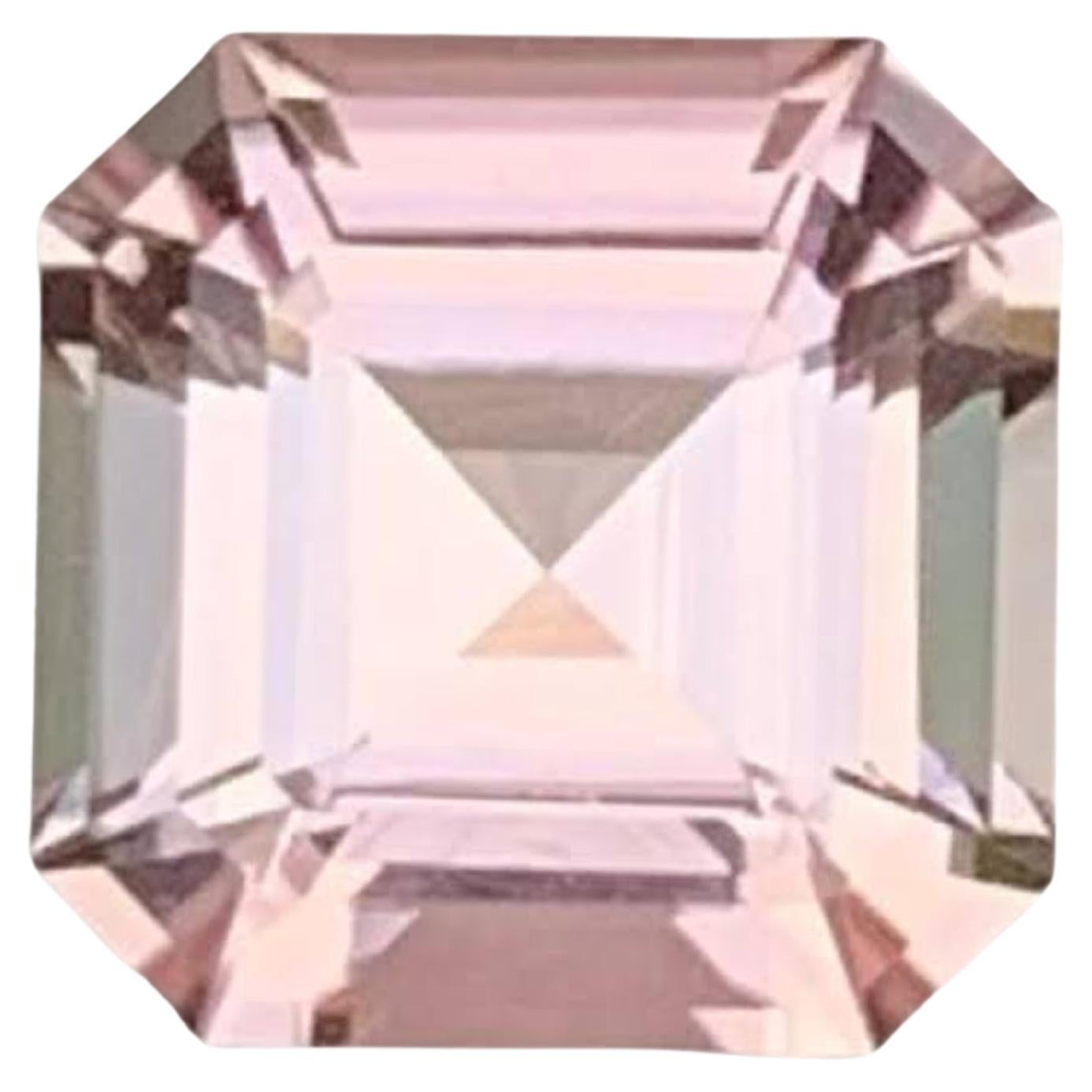 4,05 carati di tormalina rosa baby naturale sfusa, pietra gemma afgana taglio Asscher in vendita