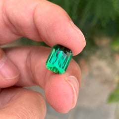 4,05 carati di tormalina verde bluastra sciolta naturale a forma di cuscino