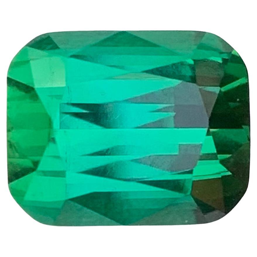 4.05 Carat Natural Loose Bluish Green Tourmaline Cushion Shape Gem