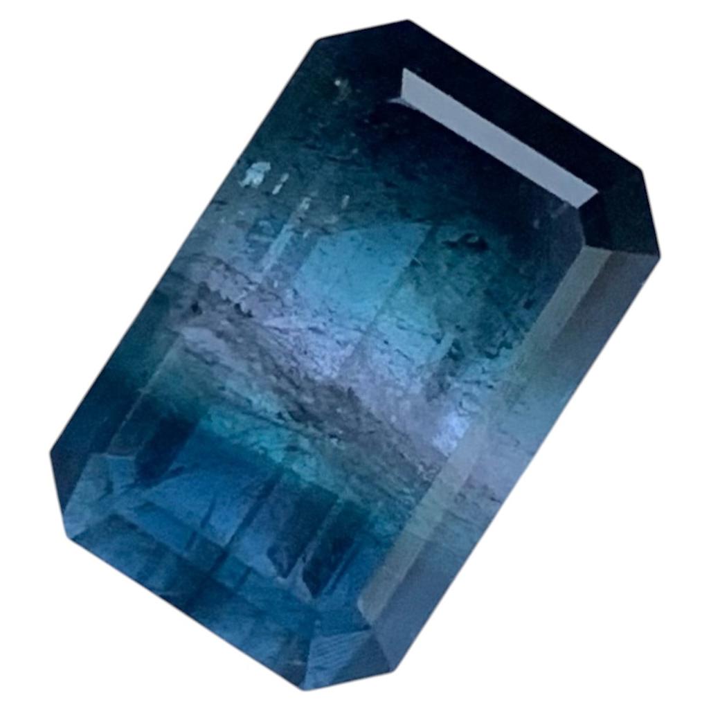 4.05 Carat Natural Loose Parti Tourmaline Emerald Shape Gemstone
