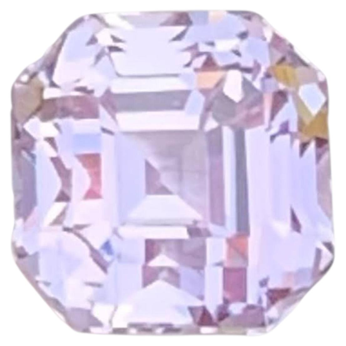 4.05 Carat Natural Loose Pink Kunzite Stone Asscher Cut Afghan Gemstone For Sale