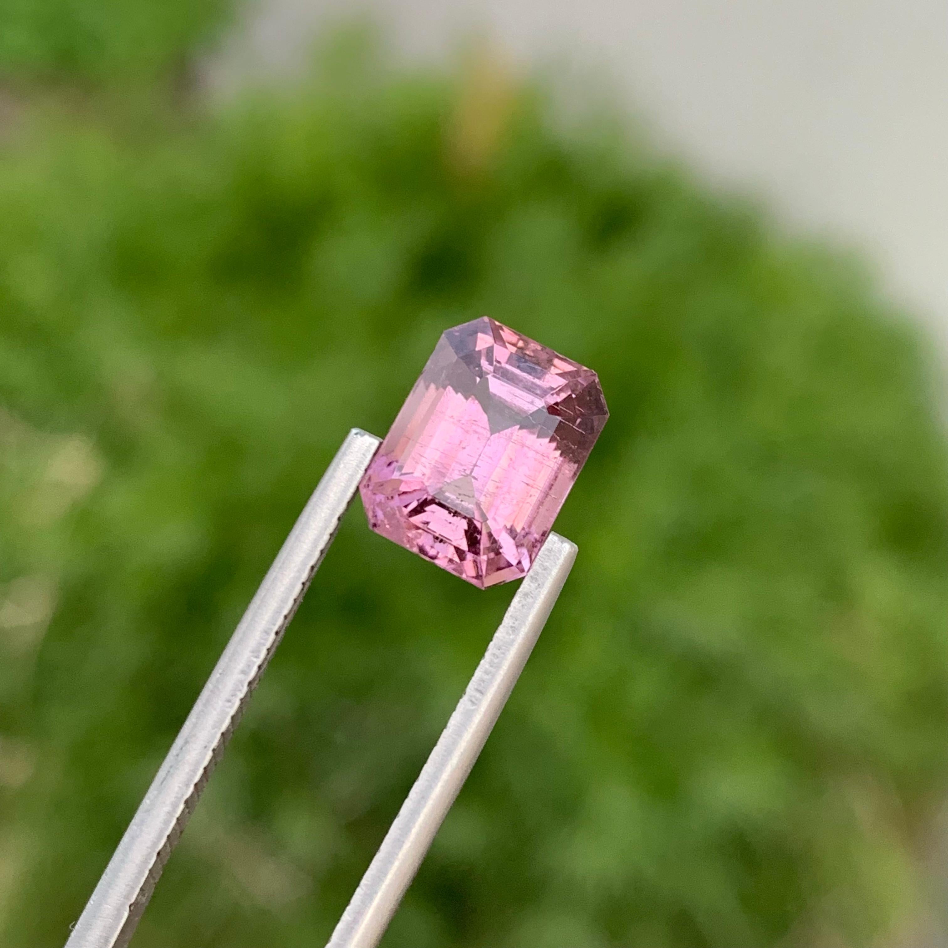 4.05 Karat natürlicher loser rosa Turmalin in Smaragdform für die Schmuckherstellung im Angebot 4