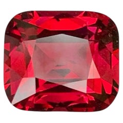 4.05 Carat Natural Loose Pinkish Red Garnet Stone Cushion Cut Tanzanian Gemstone