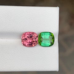 4,05 Karat Natürliche Lose Reverse Pair Turmalin Cushion Cut Edelstein