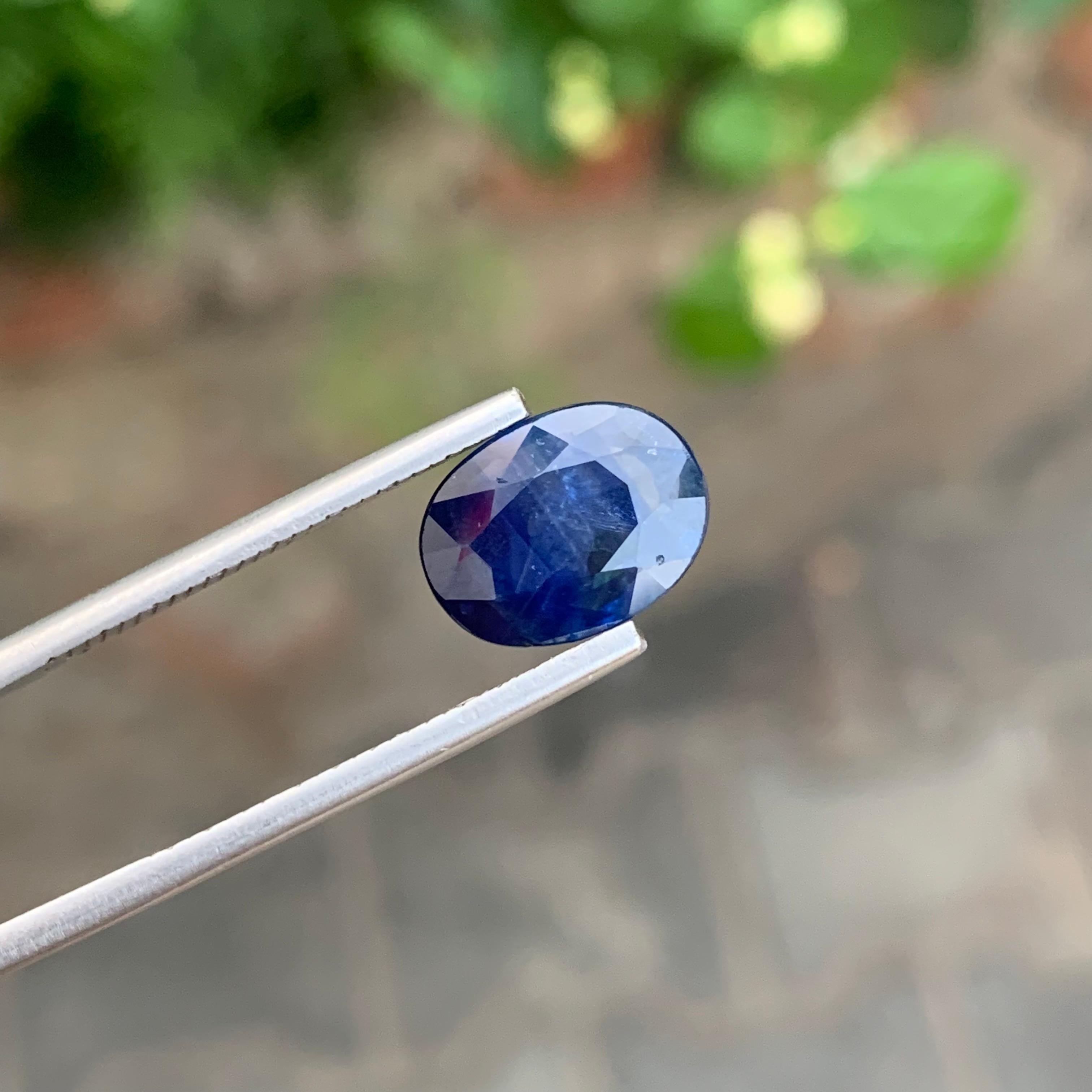 4,05 Karat Loser Blauer Saphir Ovalform Srilankan Mine Edelstein im Angebot 5