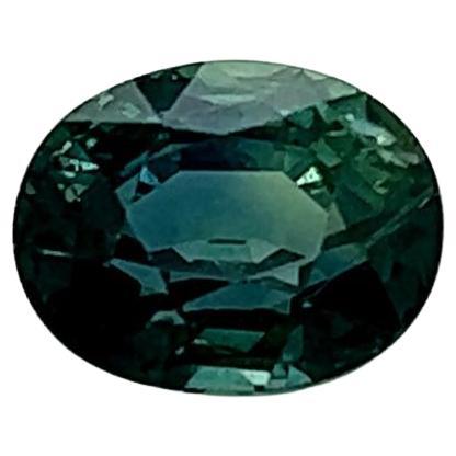 4.05 Carat Oval cut Teal Sapphire For Sale