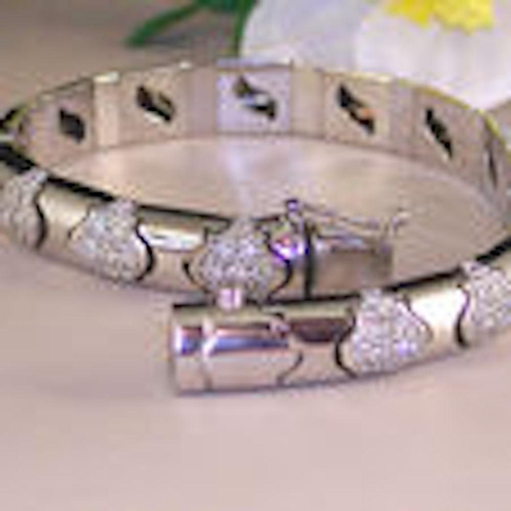 4.05 Carat White Gold Diamond Bracelet For Sale 3