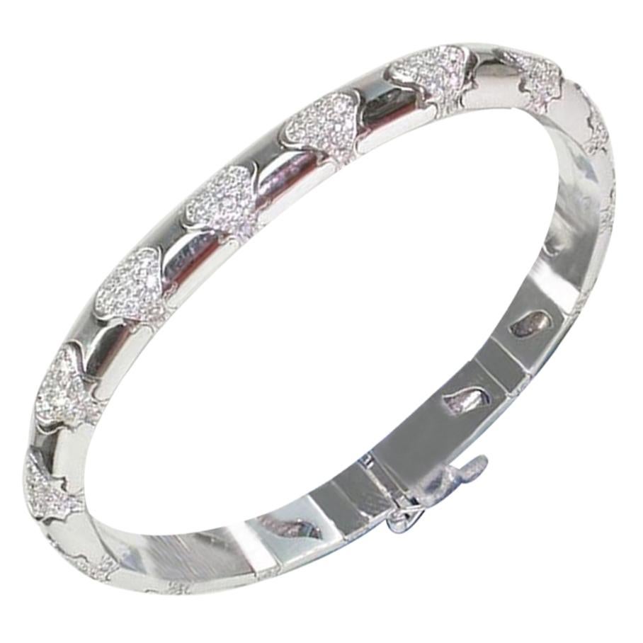 4.05 Carat White Gold Diamond Bracelet For Sale