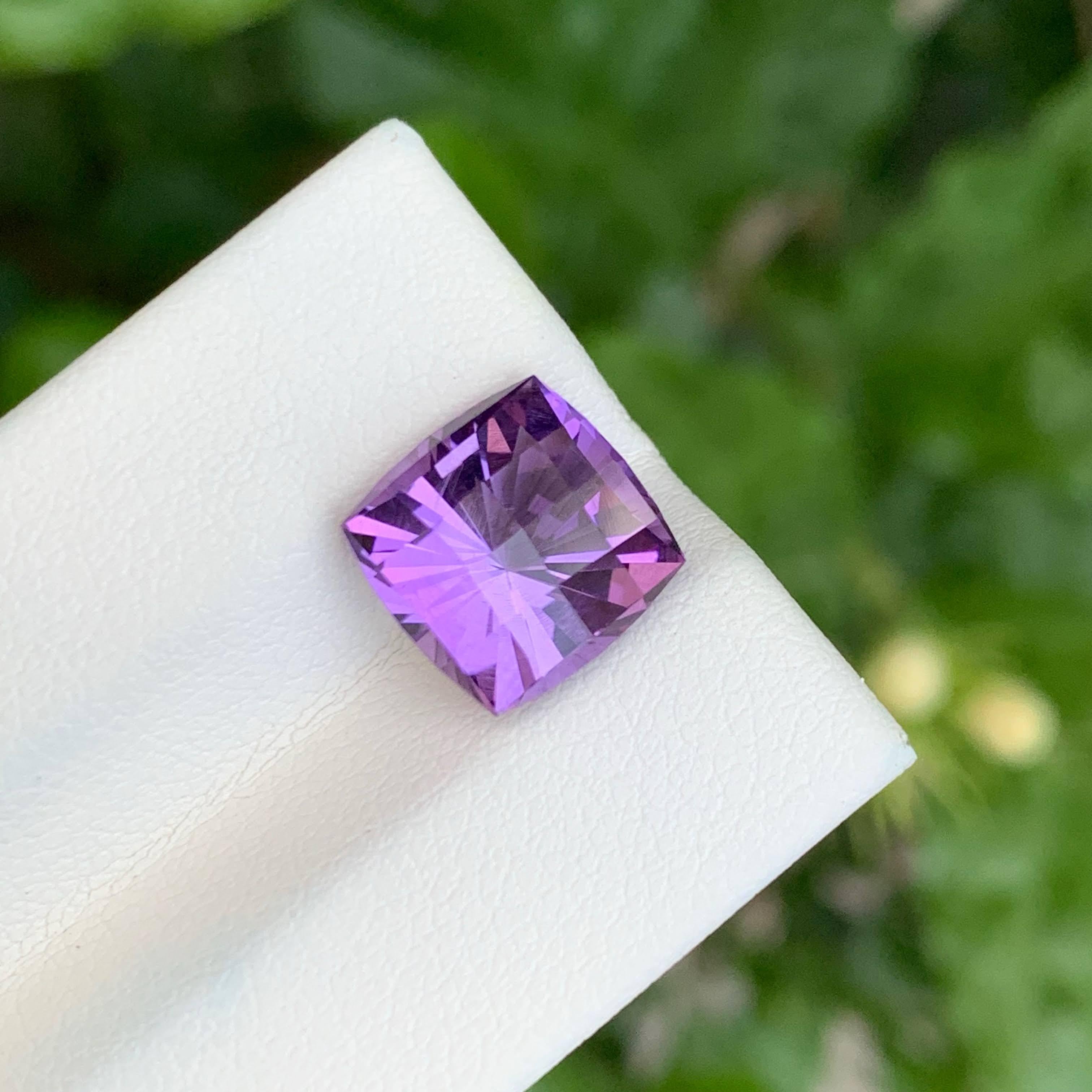 4.05 carats Loose Purple Amethyst Custom Precision Cut Natural Brazilian Stone (Améthyste violette en vrac taillée avec précision) en vente 3