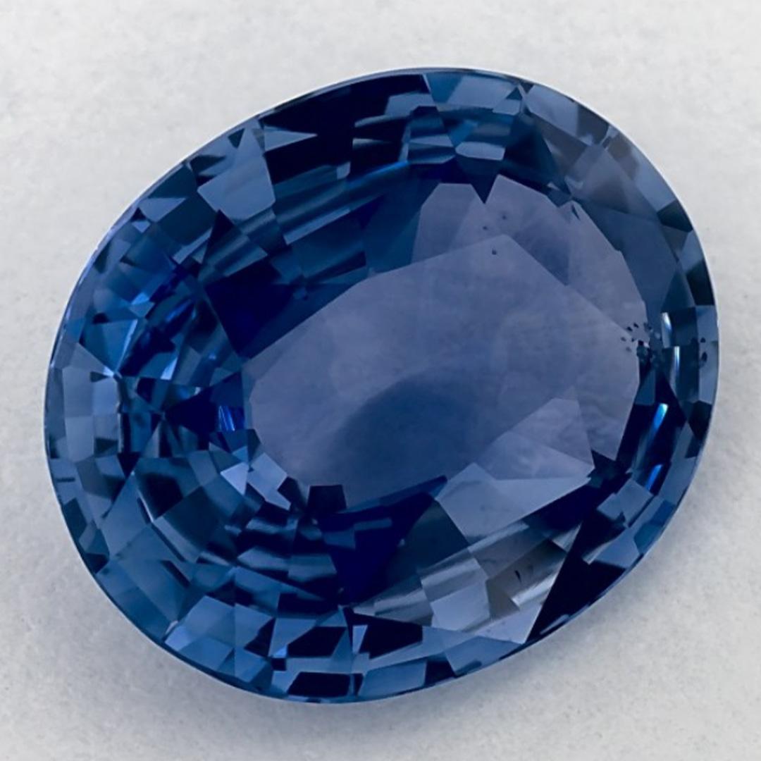 Taglio ovale 4.05 carati di zaffiro blu ovale sfuso in vendita