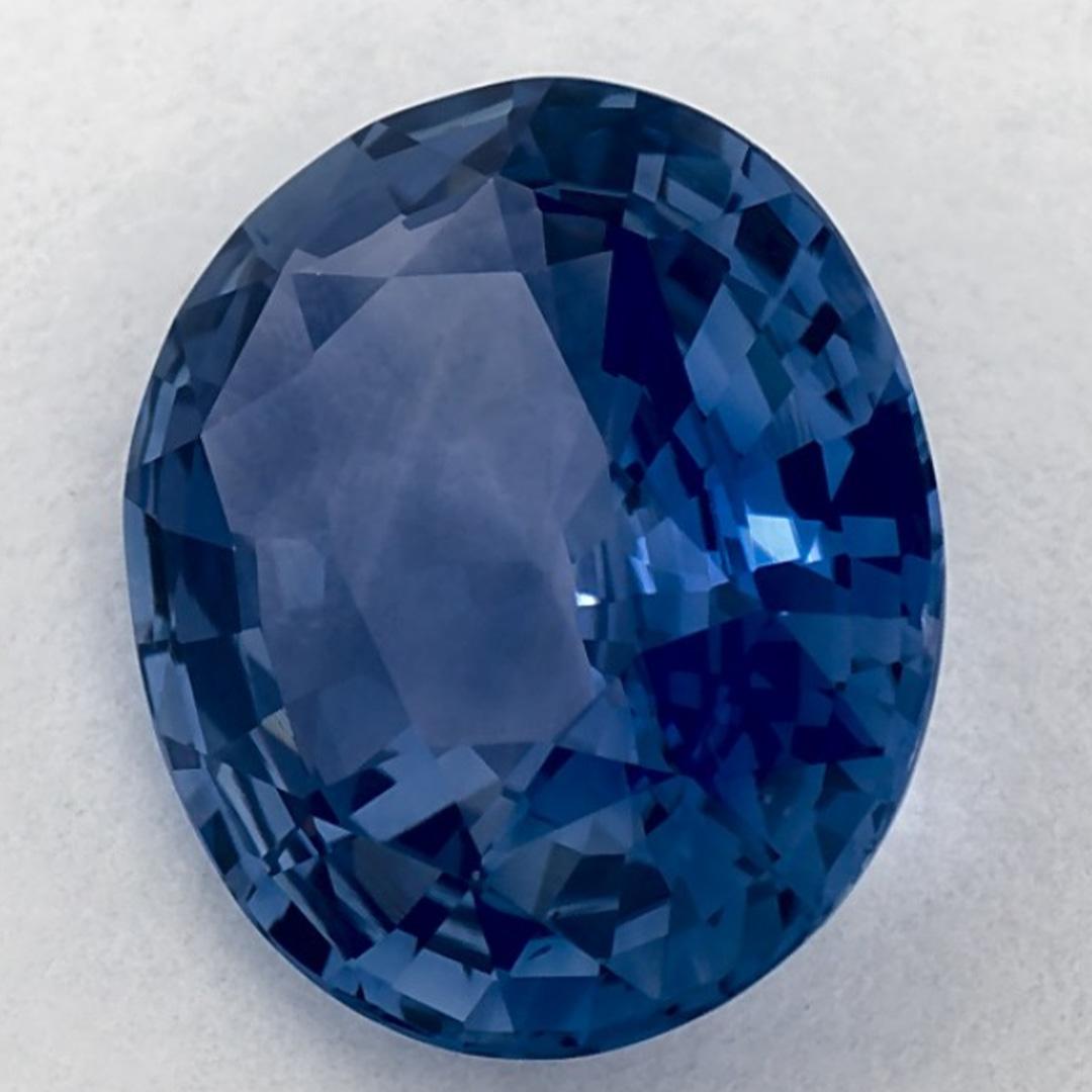 Donna 4.05 carati di zaffiro blu ovale sfuso in vendita