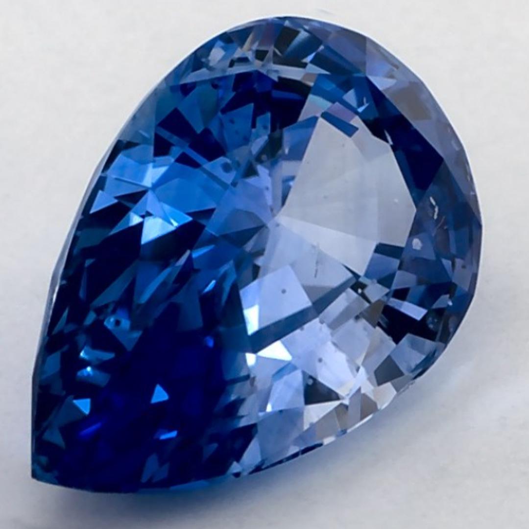 4,05 Karat blauer Saphir Birne zertifiziert loser Edelstein (Tropfenschliff) im Angebot
