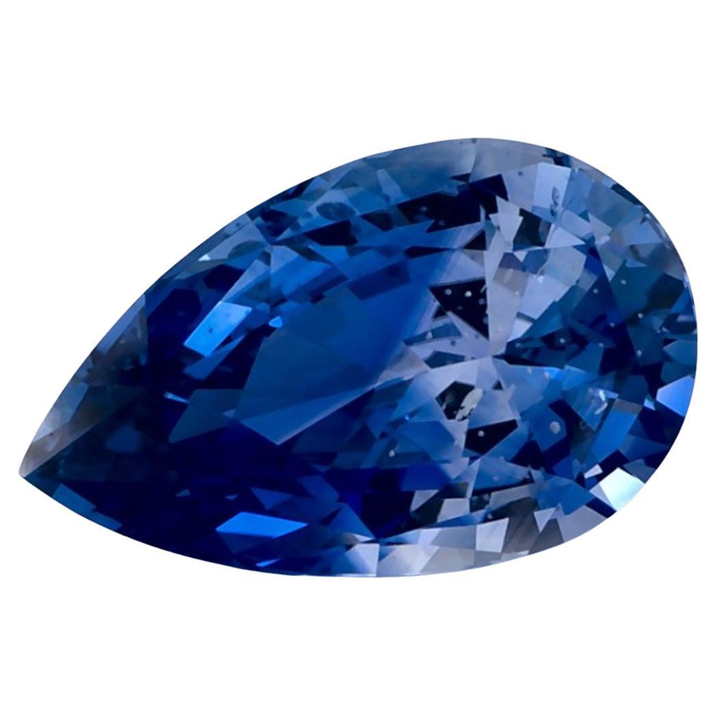 4,05 Karat blauer Saphir Birne zertifiziert loser Edelstein im Angebot