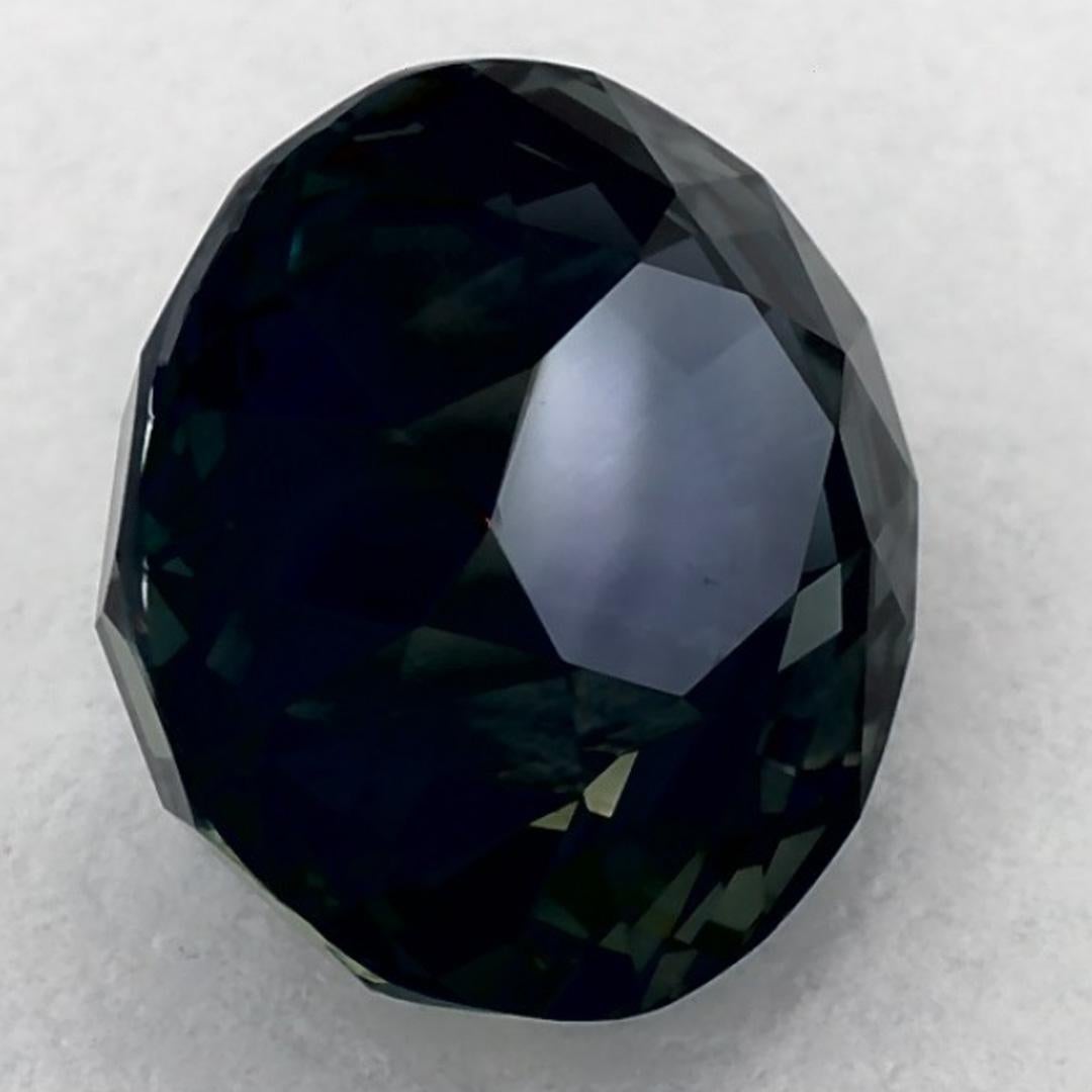 4.05 Ct Green Sapphire Oval Loose Gemstone (Saphir vert ovale en vrac) en vente 2