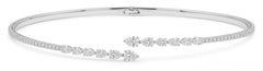 4.05 Ct Natural Diamond Open Collar Necklace, Birthday Gift, 18K White Gold