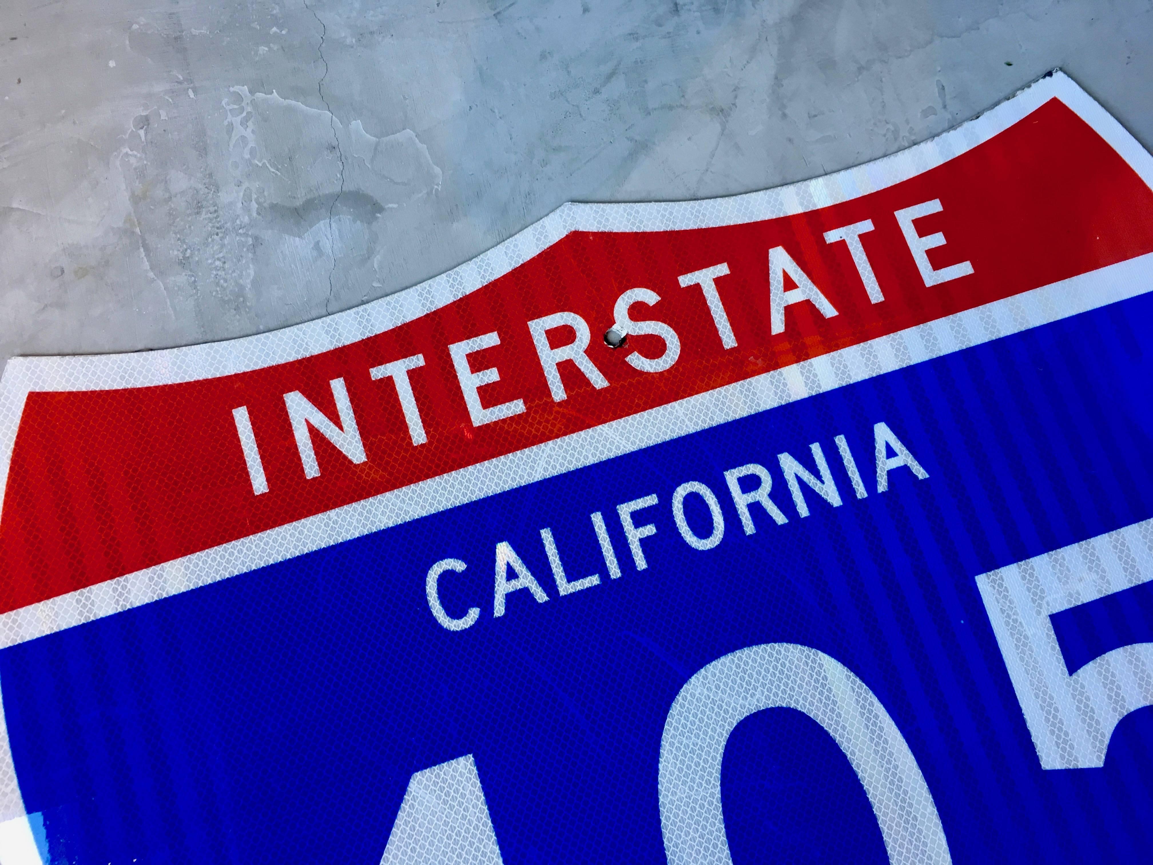 Interstate 405 freeway sign. Cool piece of California signage. Excellent condition. Stamped Property of State of California.