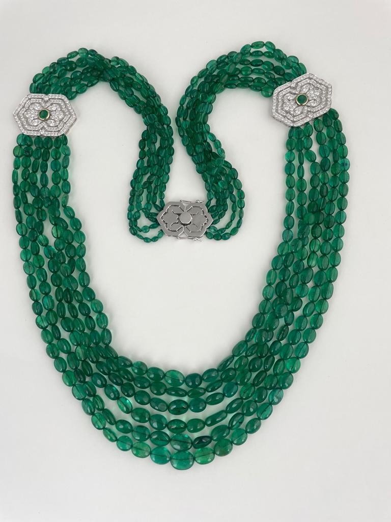 405carats Gold Emerald tourmaline Diamond AND 633 carat emerald diamond necklace For Sale 9