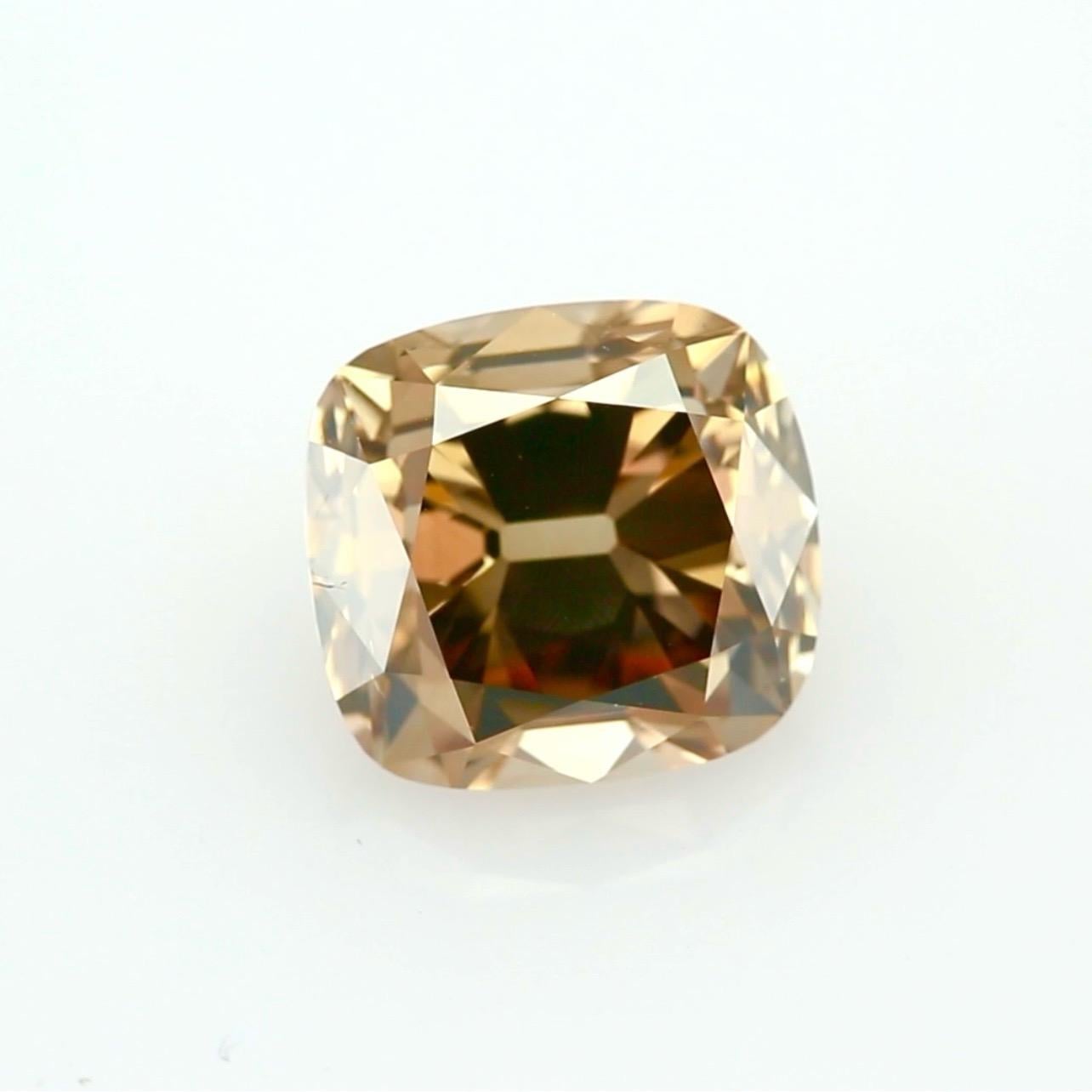 Cushion Cut 4.05ct antique Cushion cut Cognac Diamond - GIA Certified For Sale