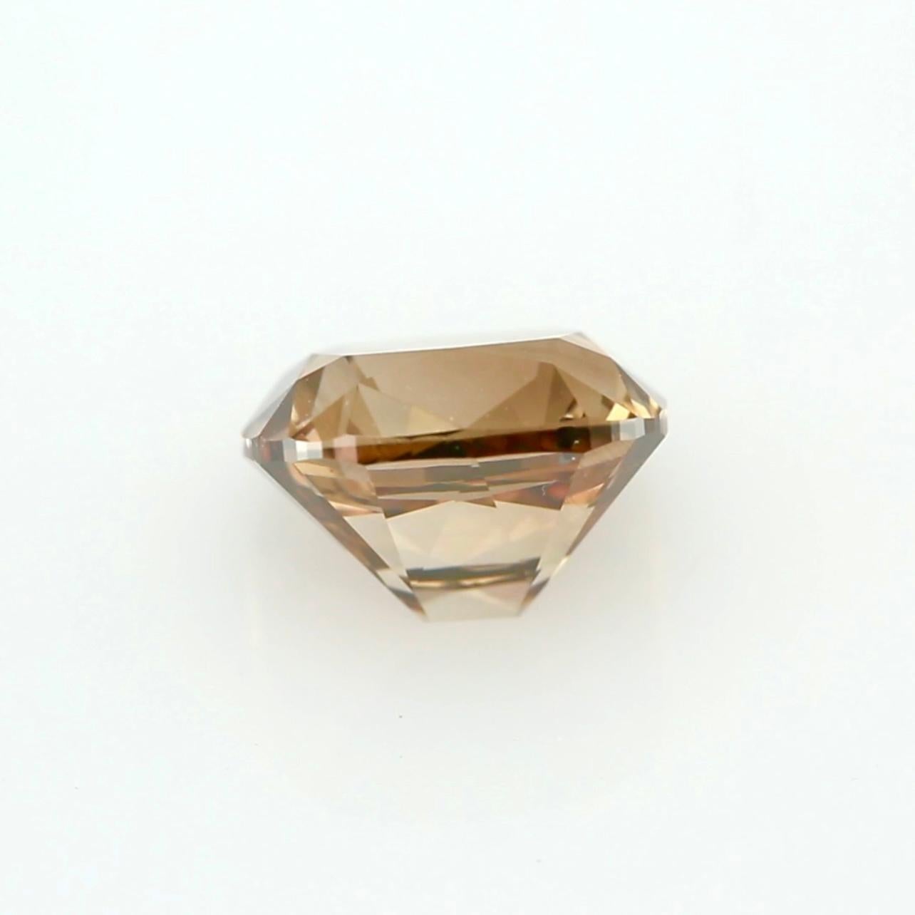 Women's or Men's 4.05ct antique Cushion cut Cognac Diamond - GIA Certified For Sale