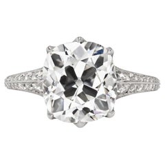 4.05ct Old Mine Cut Tiffany & Co Diamond Ring