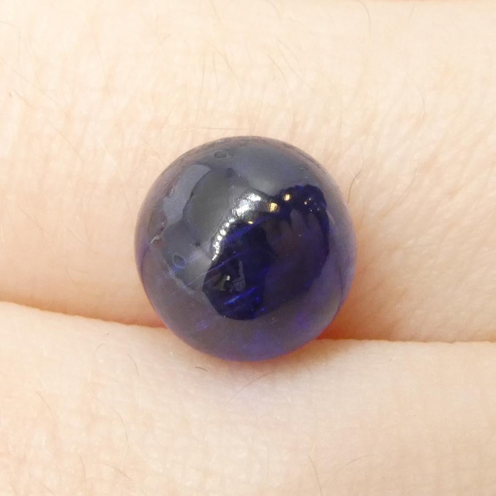 Women's or Men's 4.05ct Round Cabochon Blue Kyanite from Brazil  For Sale