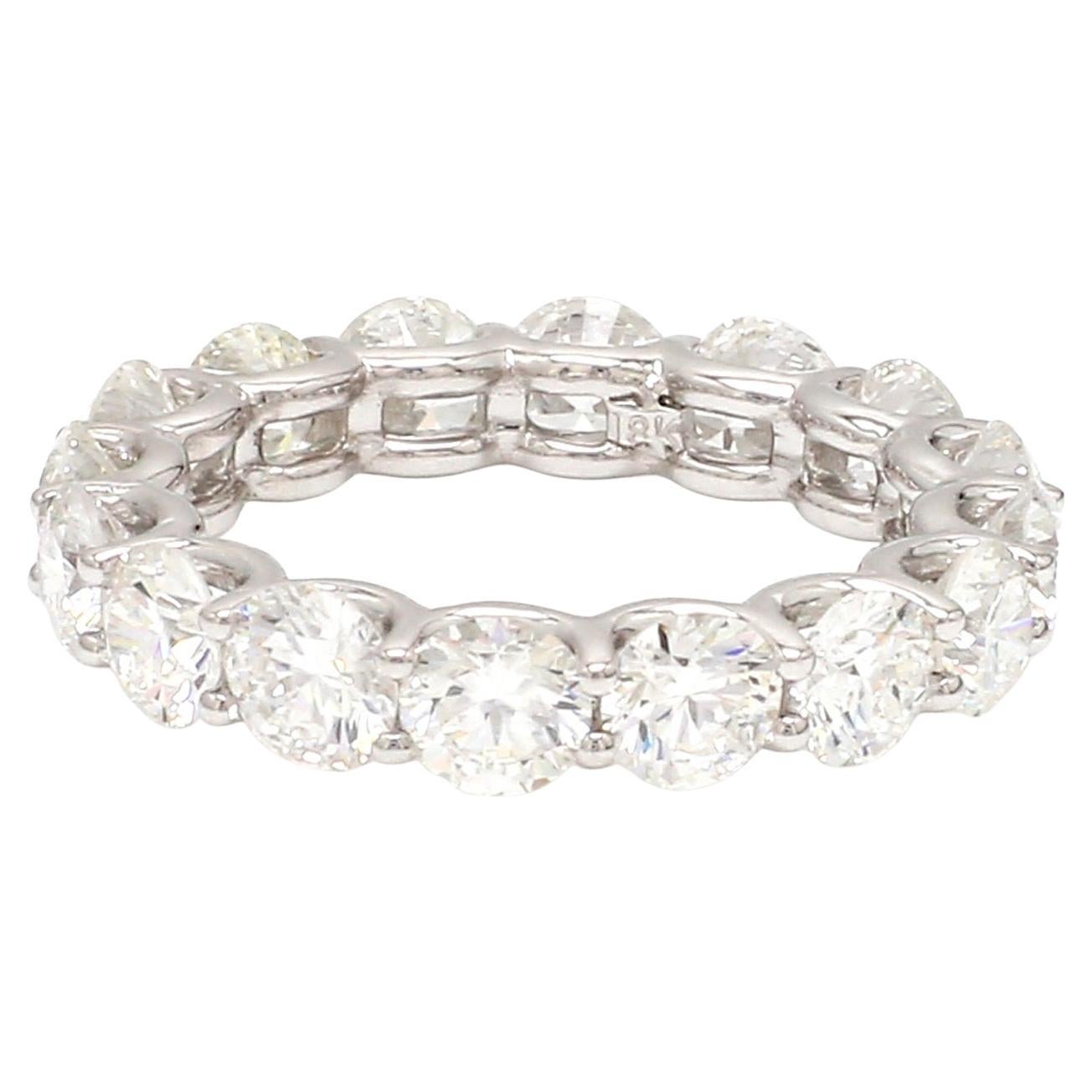 4.05ct SI/H Round Cut Diamond Eternity Band Ring 18k White Gold
