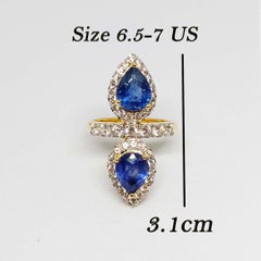 4,05cts Zaffiro blu madagascar (berillio) Argento 925 placcato oro 18K