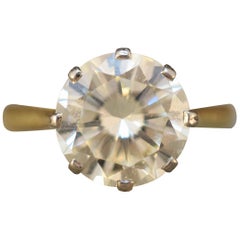 4.06 Carat Brilliant Cut Diamond Solitaire Ring in 18 Carat Yellow Gold