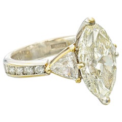 4.06 Carat Marquise Statement Brilliant White VS  Modern Nobility Diamond Ring