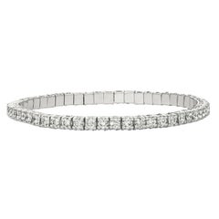 Bracelet extensible en or blanc 14 carats avec diamants naturels de 4,06 carats G-H SI