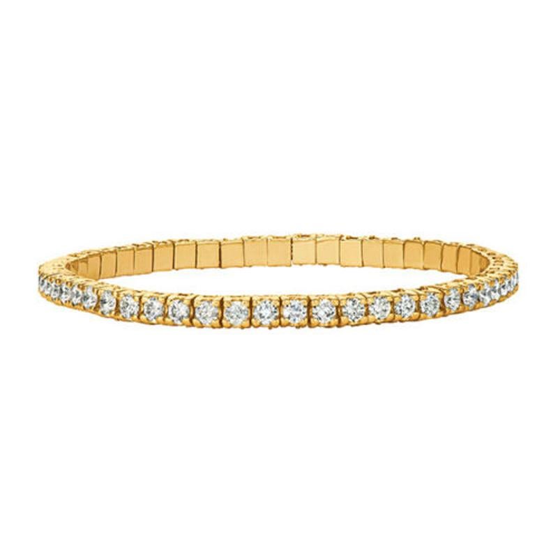 4.06 Karat natürlicher Diamant Stretch-Armband G-H SI 14K Gelbgold (Moderne) im Angebot