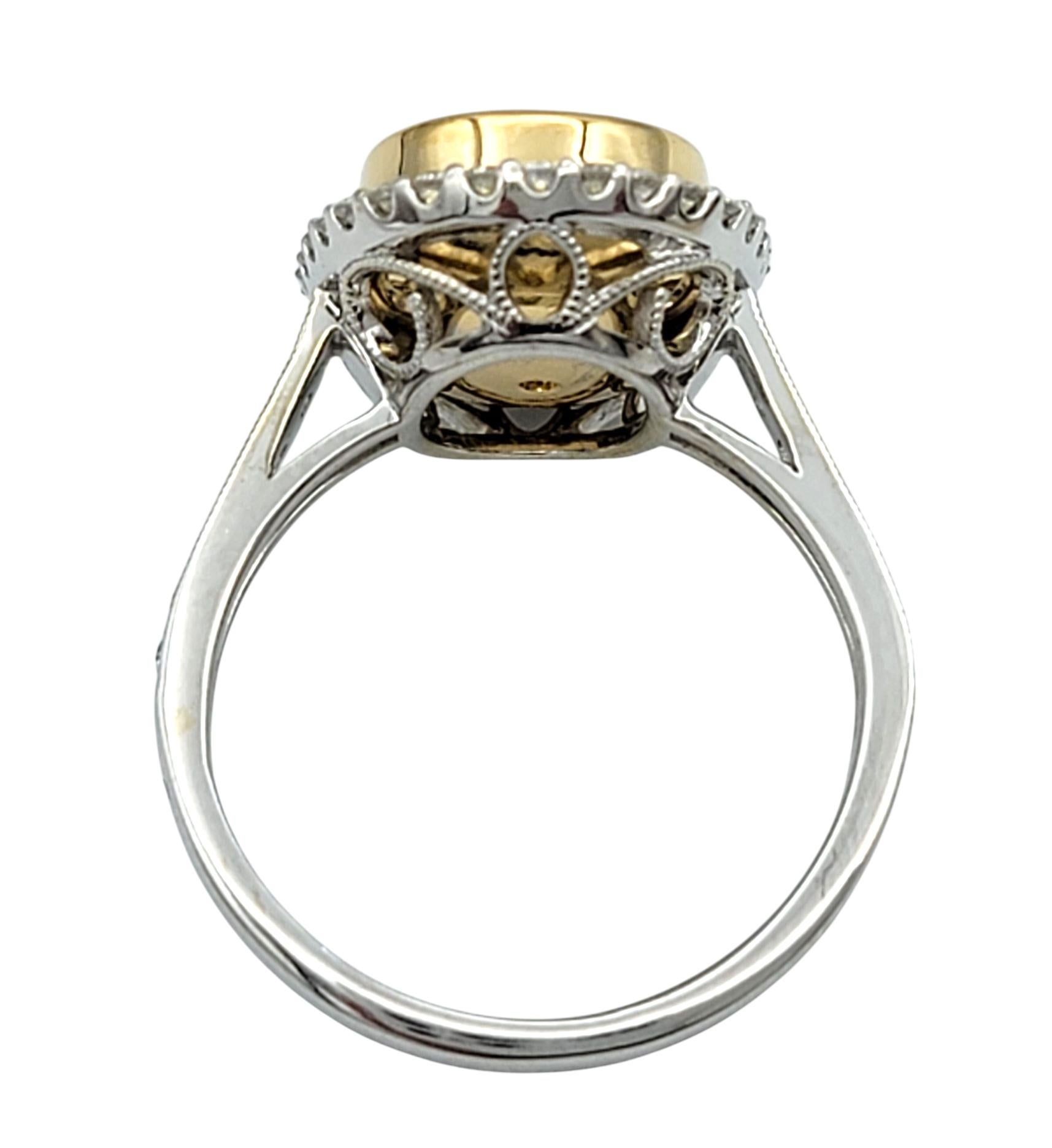 4,06 Karat Ovalschliff Farbwechsel-Granatring mit Diamant-Halo aus 18 Karat Gold im Angebot 2