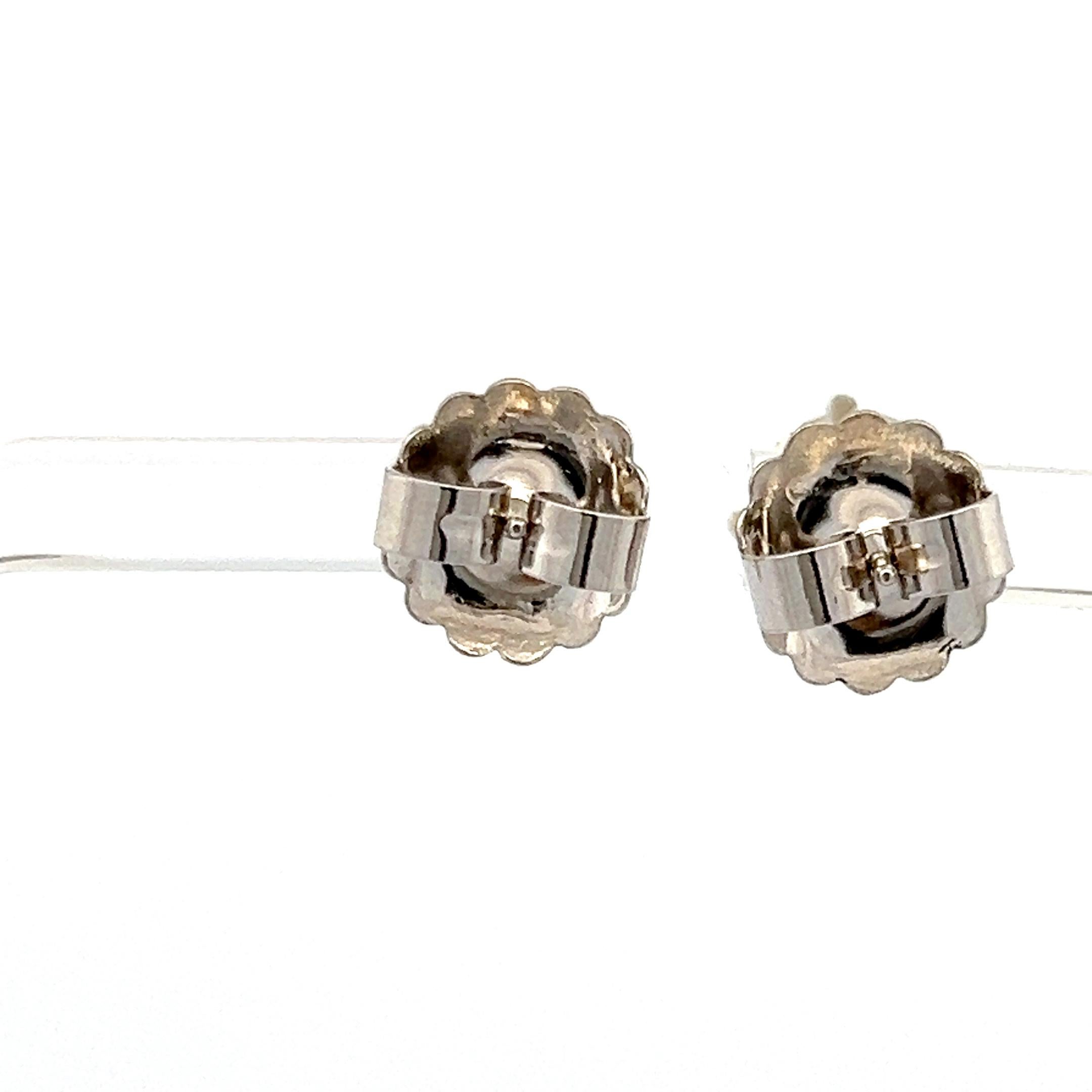 Taglio brillante Orecchini da 4,06 carati con diamante tondo brillante H SI2 in oro bianco 14 carati in vendita