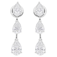 4,06 carati SI/H Orecchini con diamanti taglio pera Brilliante in oro bianco 14 carati